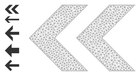 Mesh polygonal shift left icon with simple symbols created from shift left vector graphics. Frame mesh polygonal shift left. Linear frame 2D mesh in vector EPS format.のイラスト素材