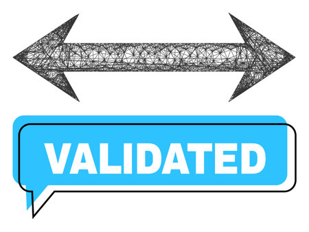 Conversation Validated blue cloud message and network horizontal flip. Frame and colored area are misplaced for Validated caption, which is located inside blue colored cloud.のイラスト素材