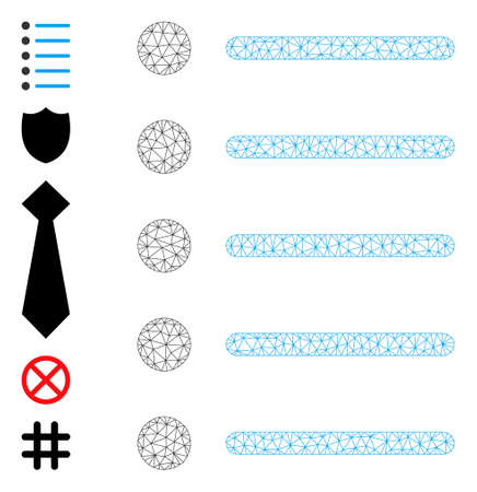 Mesh polygonal items icon with simple carcass created from items vector graphics. Carcass mesh polygonal items. Wire frame 2D mesh in vector format.のイラスト素材