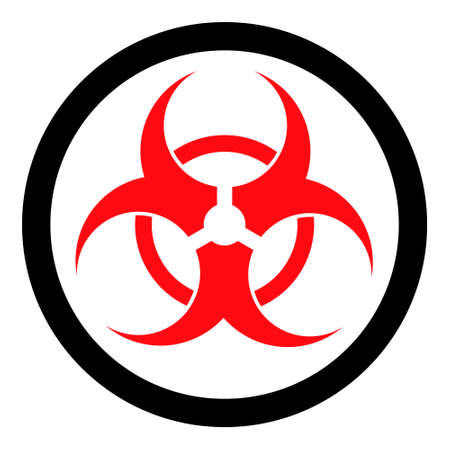 Biohazard vector icon. A flat illustration design used for biohazard icon, on a white background.のイラスト素材