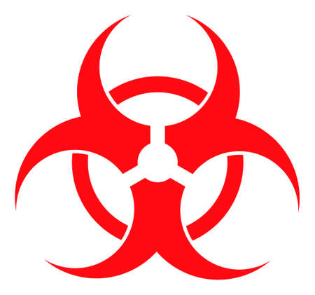 Bio hazard vector icon. A flat illustration design used for bio hazard icon, on a white background.のイラスト素材