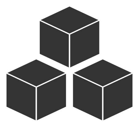 Cubes vector icon. A flat illustration design used for cubes icon, on a white background.のイラスト素材