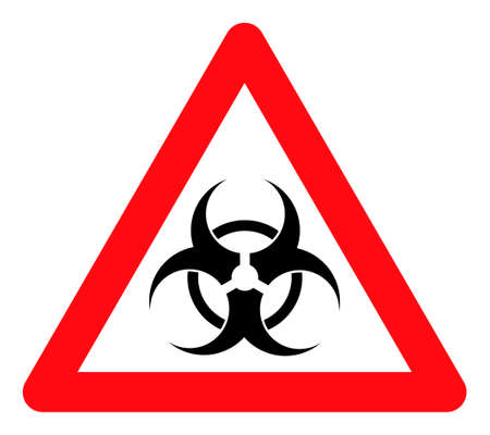Biohazard warning vector illustration. A flat illustration design used for biohazard warning icon, on a white background.のイラスト素材