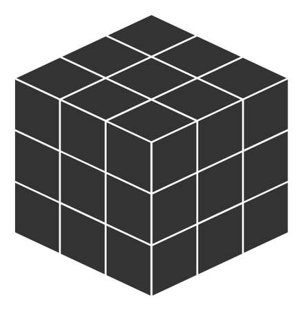 3x3x3 cube vector illustration. A flat illustration design used for 3x3x3 cube icon, on a white background.のイラスト素材