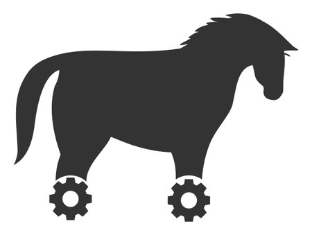 Wheeled horse vector illustration. A flat illustration design used for wheeled horse icon, on a white background.のイラスト素材