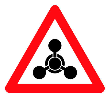 Chemical warning vector icon. A flat illustration design used for chemical warning icon, on a white background.のイラスト素材