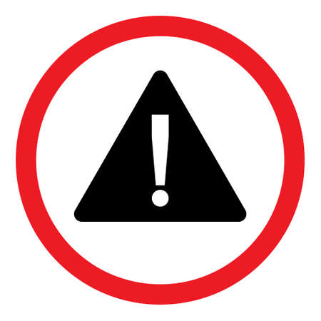 Danger sign vector icon. A flat illustration design used for danger sign icon, on a white background.のイラスト素材