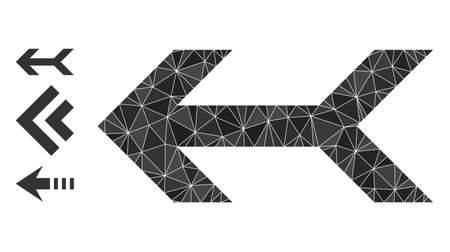 Low-poly arrow left icon, and other icons. Polygonal arrow left vector is filled with scattered triangles. Flat geometric polygonal illustration is based on arrow left pictogram.のイラスト素材