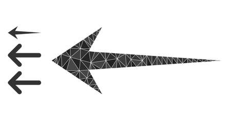 lowpoly arrow left icon, and similar icons. Polygonal arrow left vector filled with random triangles. Flat geometric lowpoly illustration is created from arrow left icon.のイラスト素材