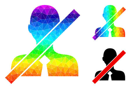 lowpoly closed clerk icon with rainbow colorful. Spectral colorful polygonal closed clerk vector is combined with random colorful triangles.のイラスト素材