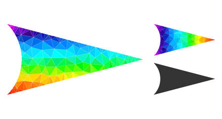lowpoly arrowhead right icon with rainbow vibrant. Rainbow vibrant polygonal arrowhead right vector...