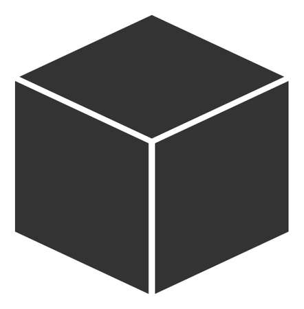 Cube raster illustration. A flat illustration design used for cube icon, on a white background.の写真素材