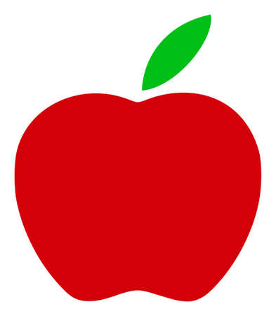Apple raster illustration. A flat illustration design used for apple icon, on a white background.の写真素材