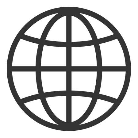Global sphere raster icon. A flat illustration design used for global sphere icon, on a white background.の写真素材