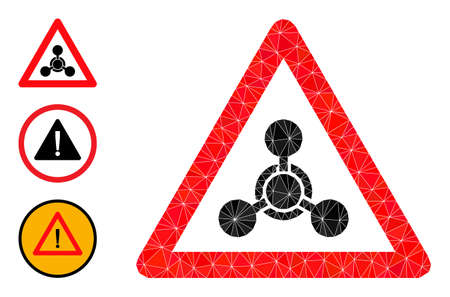 lowpoly chemical warning icon, and similar icons. Polygonal chemical warning vector is designed from random triangles.のイラスト素材