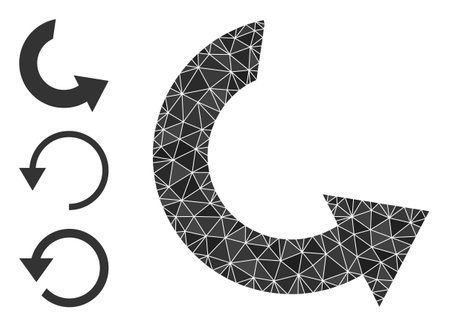 lowpoly rotate ccw icon, and other icons. Polygonal rotate ccw vector designed from chaotic triangles. Flat geometric lowpoly illustration is created from rotate ccw icon.のイラスト素材