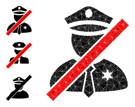 Low-poly blacklisted police man icon, and similar icons. Polygonal blacklisted police man vector is filled of randomized triangles.のイラスト素材