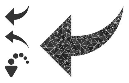 Low-poly undo icon, and similar icons. Polygonal undo vector is filled with random triangles. Flat geometric mesh illustration is created from undo icon. Triangulated undo polygonal icon illustration.のイラスト素材