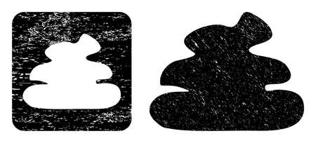 Vector shit hole pictogram. Grunge shit seal stamp, done from icon and rounded square. Rounded...
