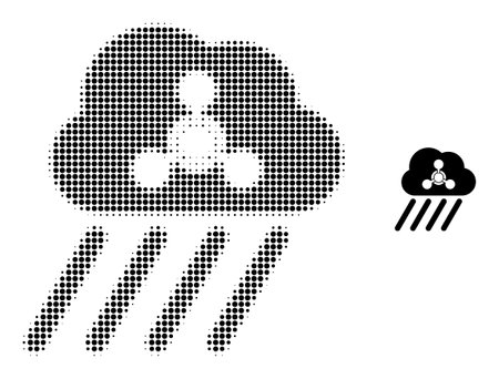 Acid rain halftone dotted icon. Acid rain vector icon mosaic is made of halftone array which contains round pixels.のイラスト素材
