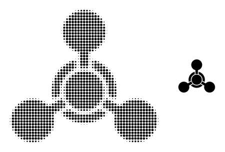 Chemical poison halftone dotted icon. Chemical poison vector icon mosaic is done with halftone array which contains round points.のイラスト素材