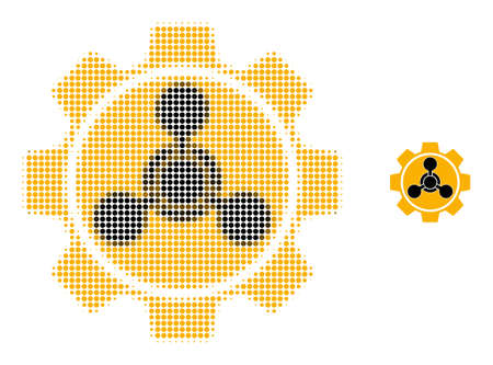 Toxic industry halftone dotted vector. Toxic industry vector icon mosaic is made of halftone pattern which contains round dots.のイラスト素材