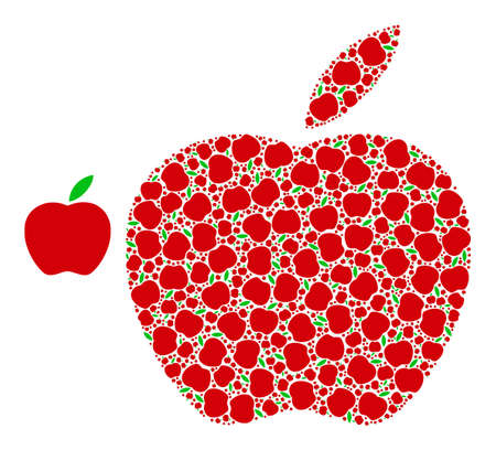 Recursion composition apple icon. Vector mosaic is designed of scattered rotated apple icons. Recursion composition of apple icons.のイラスト素材