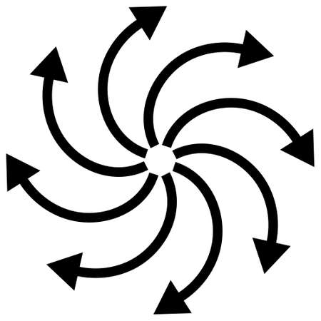 Rotation direction arrows vector icon. A flat illustration design used for rotation direction arrows icon, on a white background.のイラスト素材