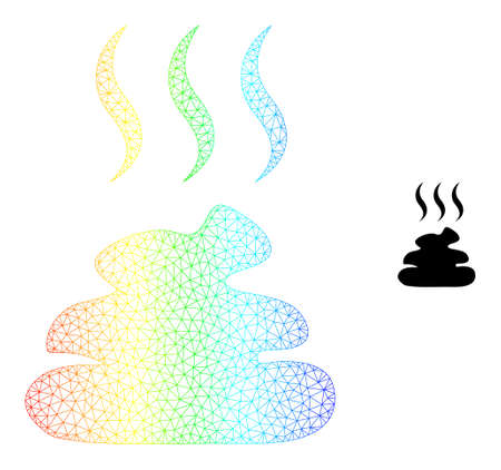 Spectrum vibrant mesh shit smell. Vector model is created from shit smell icon. Colored frame mesh icon.のイラスト素材