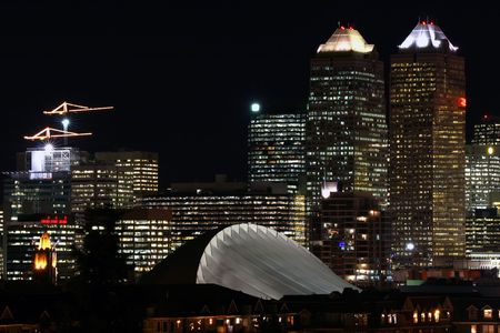 Nightscape of City of Calgaryの写真素材