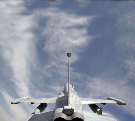 Rear view of a Fighter jet