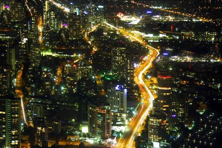 Night light of Surfers paradise Gold Coast Australiaの写真素材