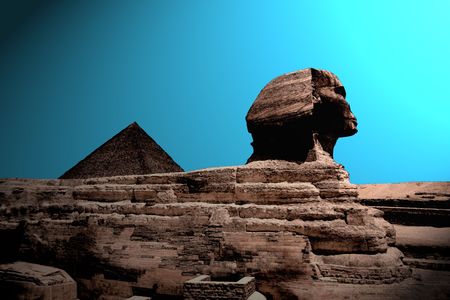Illustartion of the Sunrise at the pyramid の写真素材