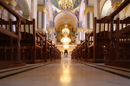 Interior of Greek orthodox Church のeditorial素材