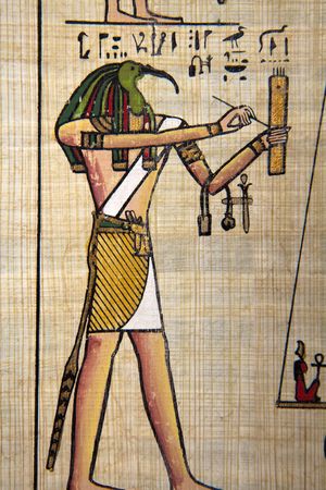 Papyrus with egyptian ancient images. 