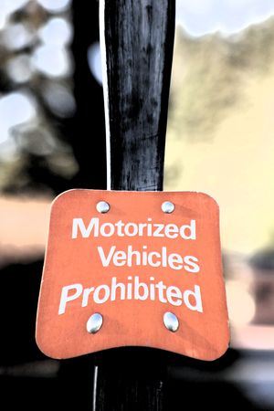 Motorized Vehicles Prohibited - Sign の写真素材