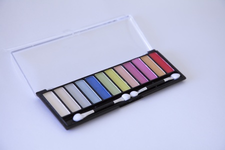 Professional multicolor makeup set with brushes の写真素材