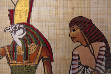 Antique egyptian papyrus and hieroglyph 