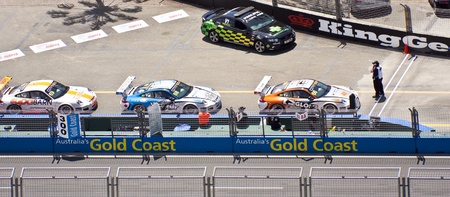 GoldCoast 600 V8 Supercar   21-23 October 2011 Car race   The start lineのeditorial素材