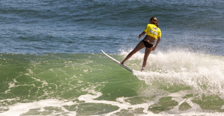 BREAKA BURLEIGH PRO 2013 , GOLD COAST, AUSTRALIA - FEB 3: Unidentified professional female surfer...