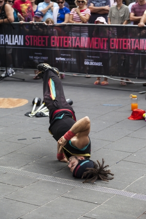 GOLD COAST, AUSTRALIA - MAR 30 An unidentified performer performs at the Australian Street Entertainment Championships.  This international street entertainment festival to be held in the heart of Surfers Paradise. Mar 30 2013 Gold Coast Australia.のeditorial素材