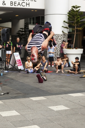 GOLD COAST, AUSTRALIA - MAR 30 An unidentified performer performs at the Australian Street Entertainment Championships.  This international street entertainment festival to be held in the heart of Surfers Paradise. Mar 30 2013 Gold Coast Australia.のeditorial素材