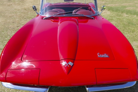 Gold Coast, QLD - SEPTEMBER 16  Chevy Corvettes and others on display at the Gold Coast  Corvettes on Display  classic car show at Gold Coast QLD , Australia September 16, 2013  のeditorial素材