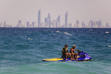 SNAPPER ROCKS, GOLD COAST, AUSTRALIA - 6 MARCH  life guards viewing the word cup at  Quiksilver   Roxy Pro World Title Event  6 March 2014, Snapper Rocks, Gold Coast, Australiaのeditorial素材