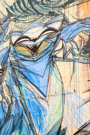 GOLD COAST- APR 6  Street art by unidentified artist  Gold Coast s graffiti management plan  recognizes the importance of street art in a vibrant urban culture - April 6 2014 in Gold Coast, Australia のeditorial素材