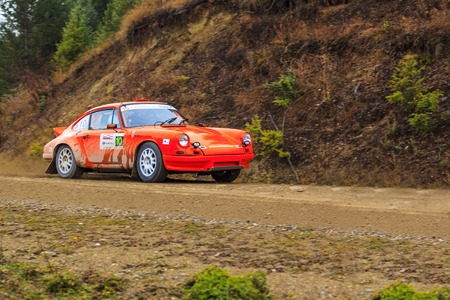 ROCKY MOUNTAIN CANADA - NOV 2 2014:  Canadian Rally Car Championship - the race takes place deep inside the Rocky Mountain  (Day 2) The terrain puts the cars and the drivers to the limit,のeditorial素材