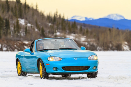 CALGARY CANADA - JANUARY 18, 2015: The Canadian CSCC Ice Racing on Ghost Lake annual race,のeditorial素材