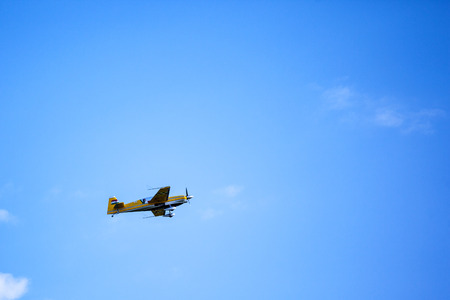 BUDAPEST, HUNGARY - APRIL 30: Aerobatics planes fly-by at Budaors airport These planes are designed...
