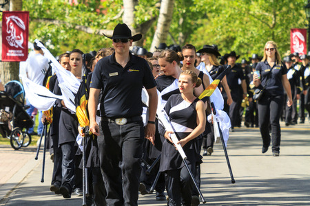 CALGARY CANADA - JUN 7 2015:  The Calgary Stetson Show Bend   during the prestige's Spruce Meadows International hors jumping competition,  riders and visitors are comes all over the world for this event.のeditorial素材