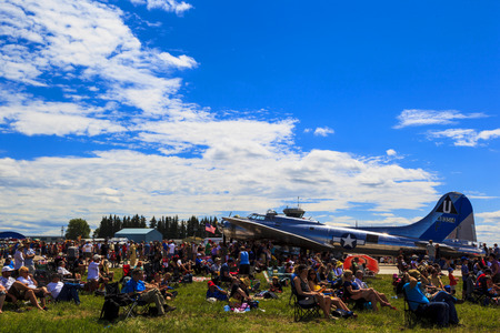 SPRINGBANK CANADA 20 JUL 2015: International Air Show and Open House for Canadian, USA and British current and historical military and civilian aircrafts. There were also numerous flights as well.のeditorial素材